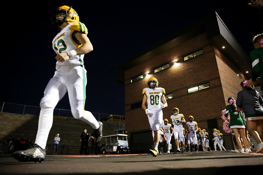 football team takes the field